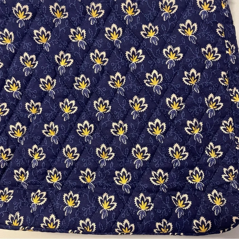 Vera Bradley Cross Body Bag Floral Navy/ Yellow New - Picture 4 of 14